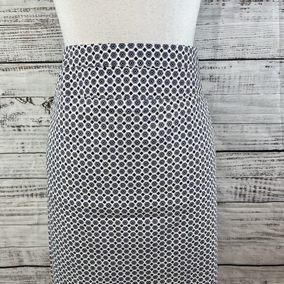 Donna Ricco New Yorkk Skirt size 8 Navy Blue Straight Pencil Knee Stretch Boho - Picture 2 of 8
